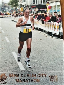 04. At the finish of the 1999 Dublin Marathon in a time of 2.51