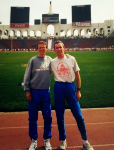 10. Gerry Curtis with John Treacy at Olympic Stadium LA